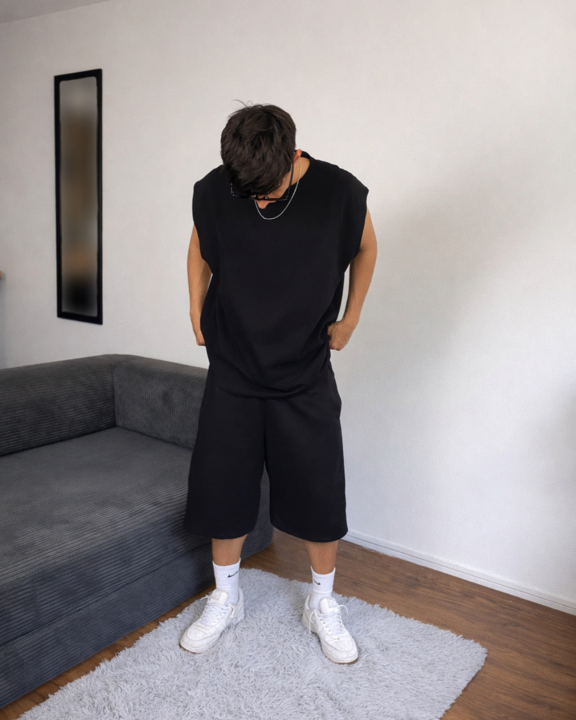 Musculosa Oversize Azul Marino